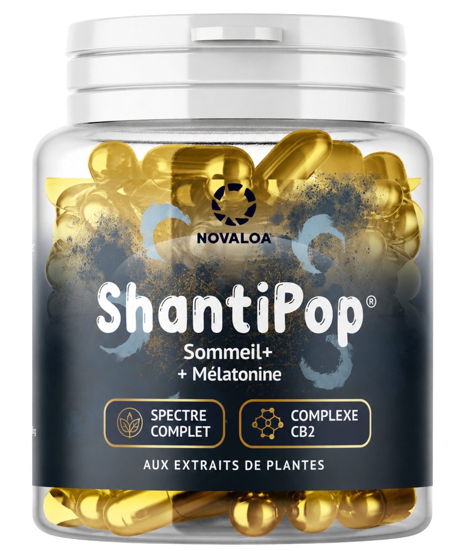 🌙 Capsules Liquides Sommeil+ I Spectre Complet Complexe CB2® & Mélatonine