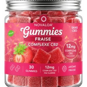Gummies Complexe CB2 Bonbon Fraise – 12mg CB2 – Sans CBD – 90 grammes