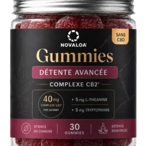 Gummies Détente Avancée 40mg CB2 Framboise | Complexe CB2® Novaloa