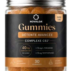 Gummies Détente Avancée 40mg CB2 Pêche Ananas | Complexe CB2® Novaloa